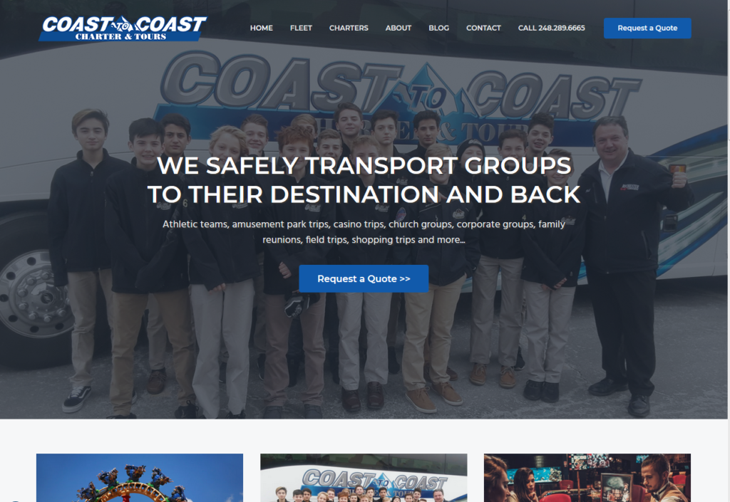 Coast to Coast Charter & Tours Launches Website